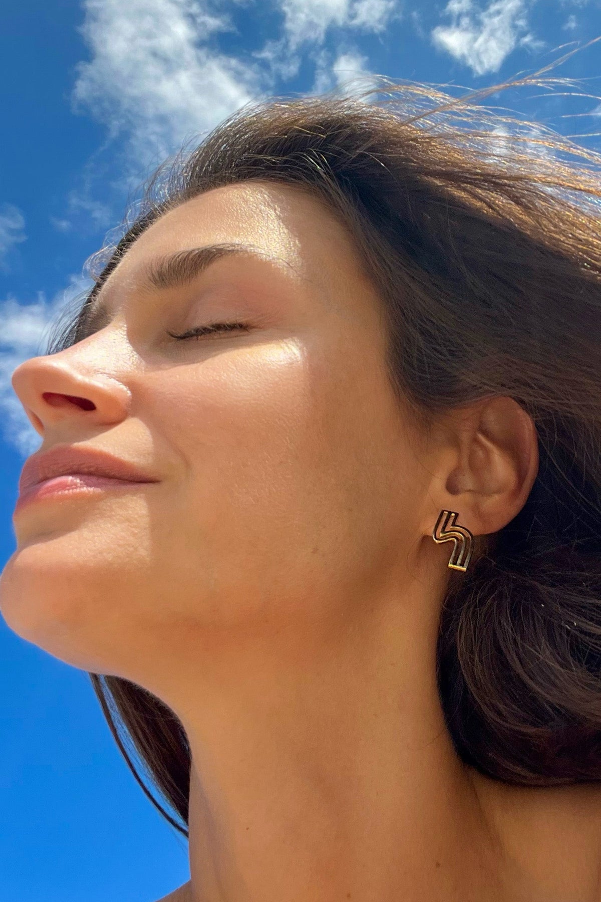 Flow earring, Sterling Silver