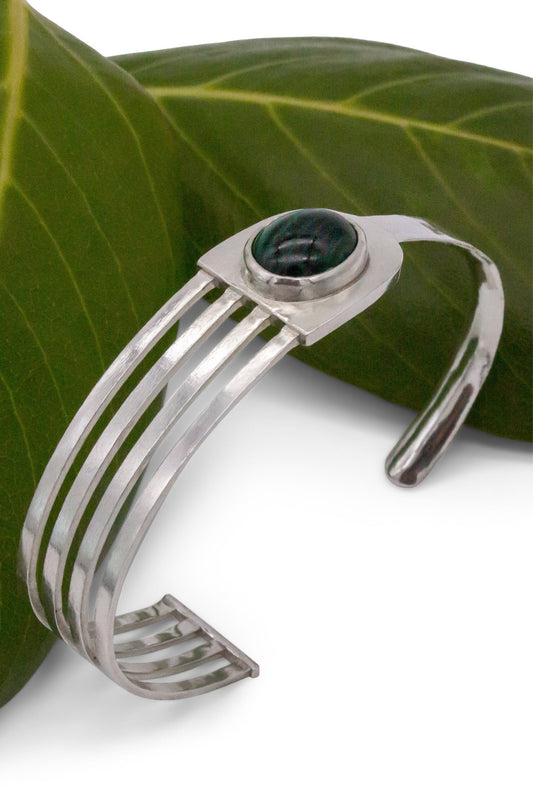 "DeCuff", Malachite, Sterling Silver