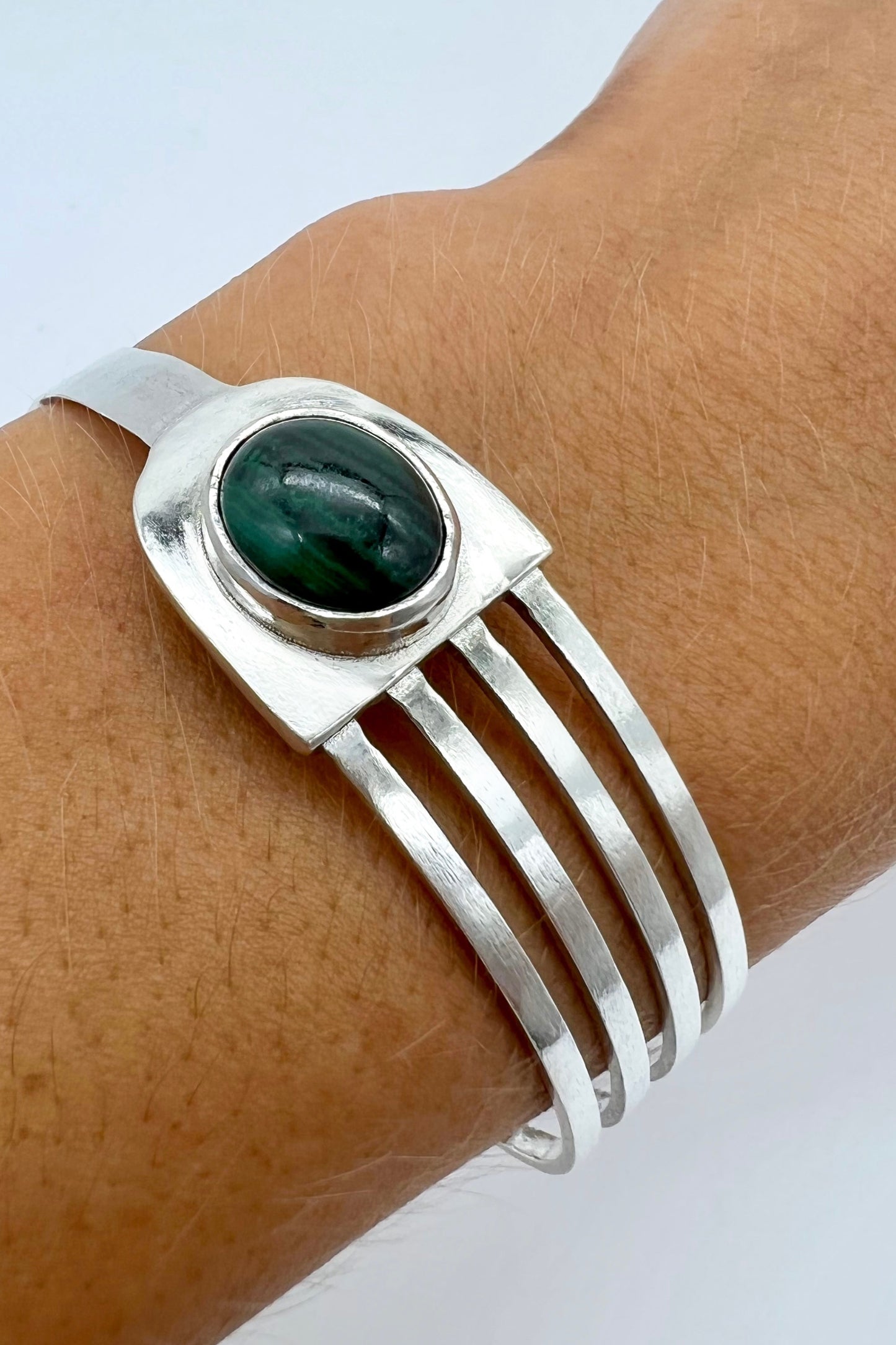 "DeCuff", Malachite, Sterling Silver