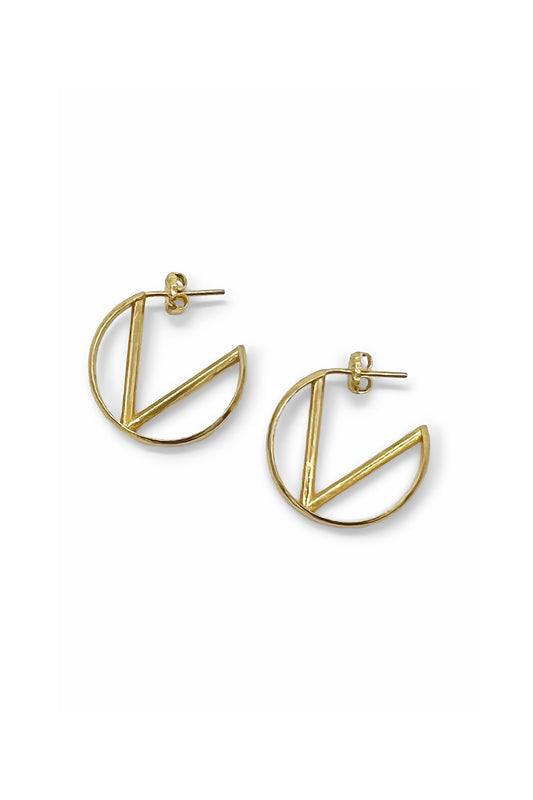"DecoMoon" hoop, Gold Vermeil