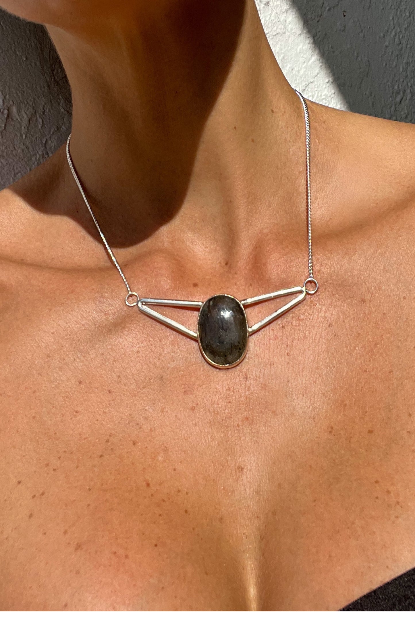 Deco necklace, Labradorite, Sterling Silver