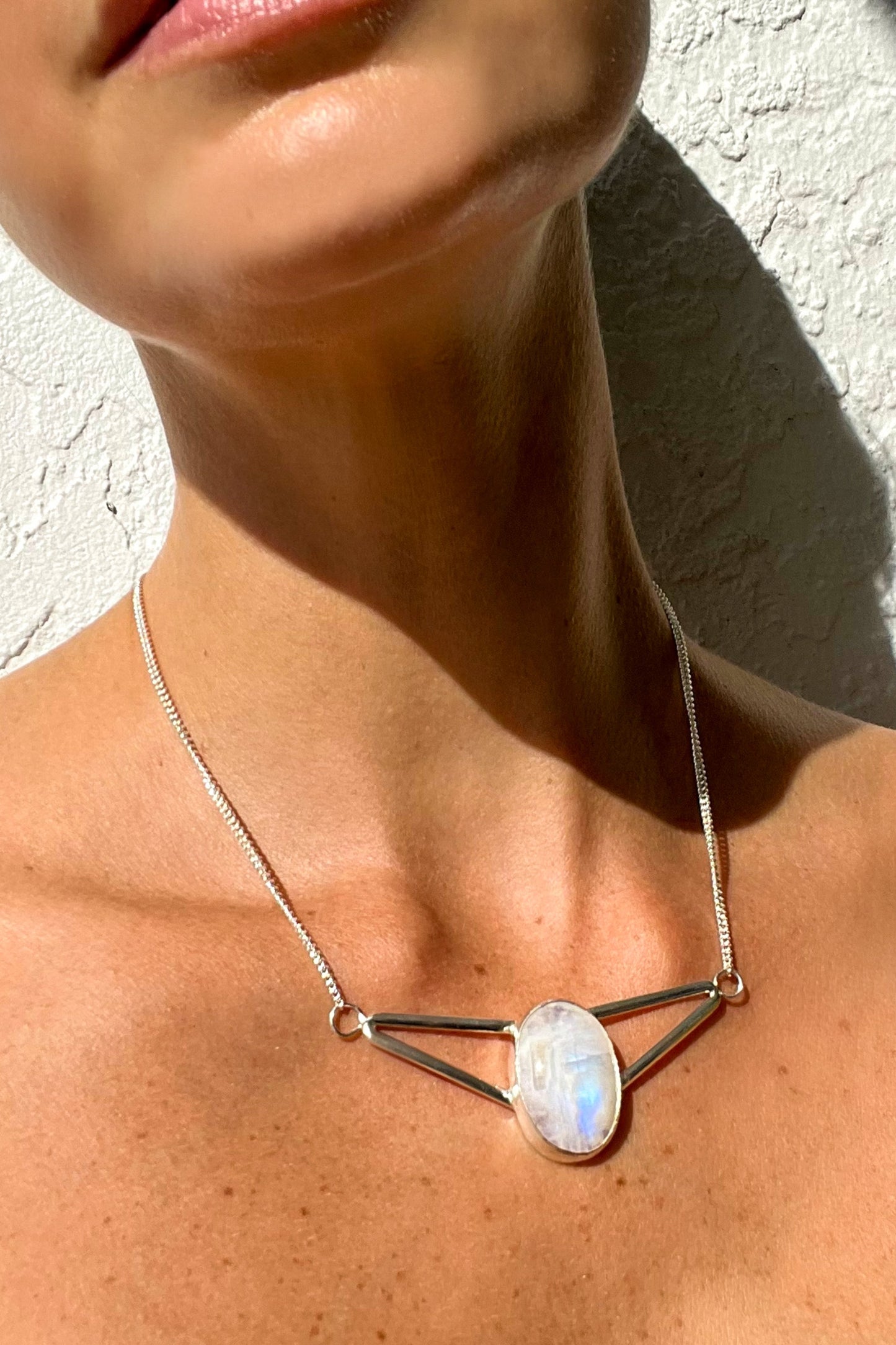 Deco necklace, Moonstone, Sterling Silver