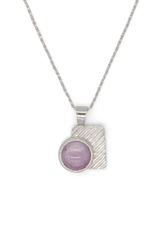 Deco pendant, Kunzite, Sterling Silver