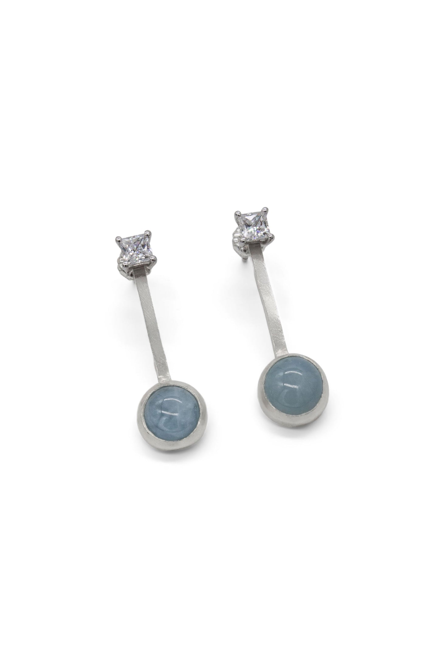 Ella earring, Aquamarine, Sterling Silver