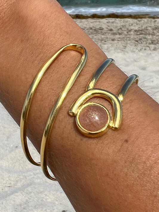 Collins cuff, Sunstone, Gold Vermeil
