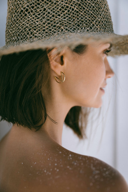 "DecoMoon" hoop, Gold Vermeil