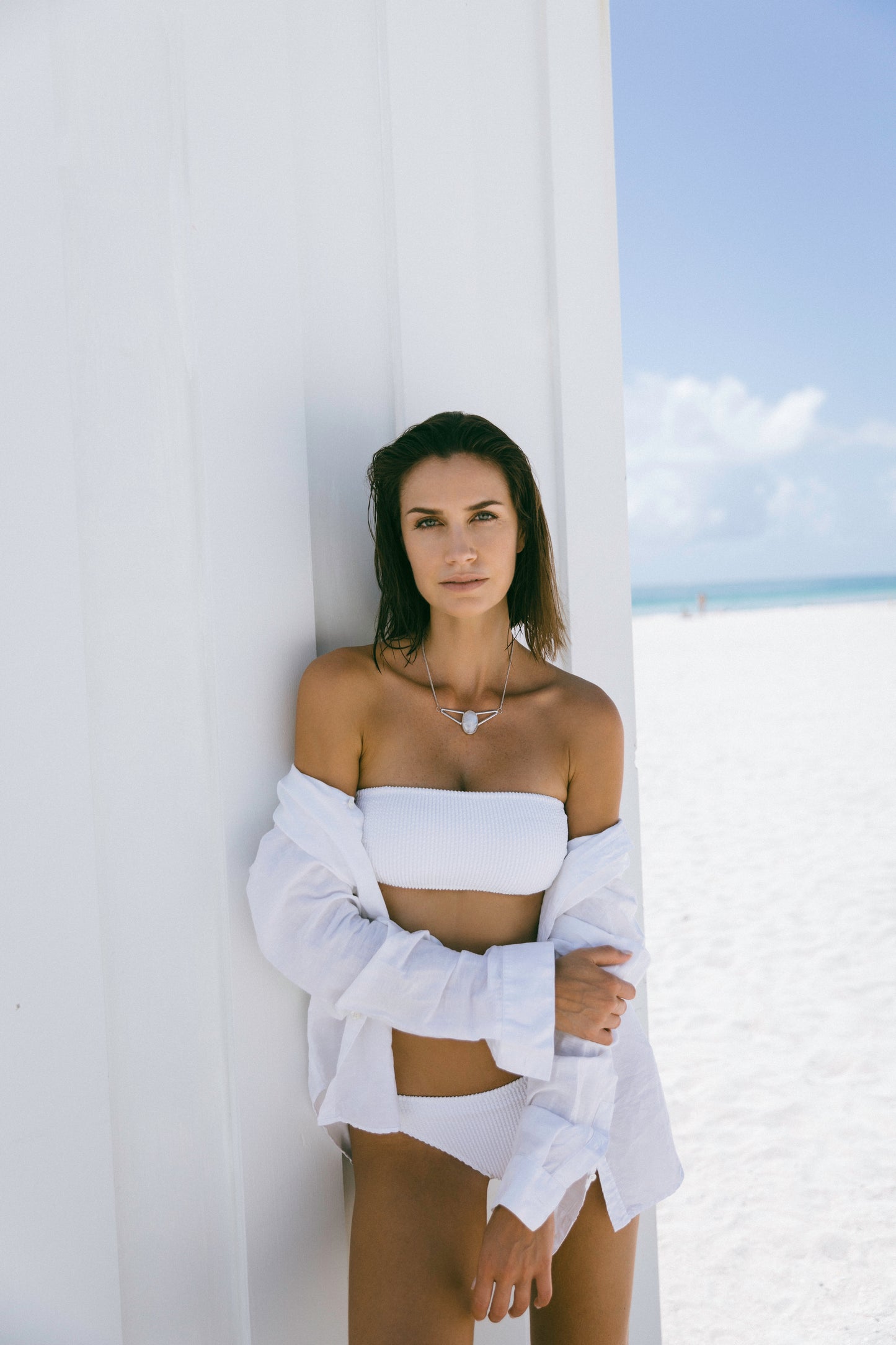 Deco necklace, Moonstone, Sterling Silver