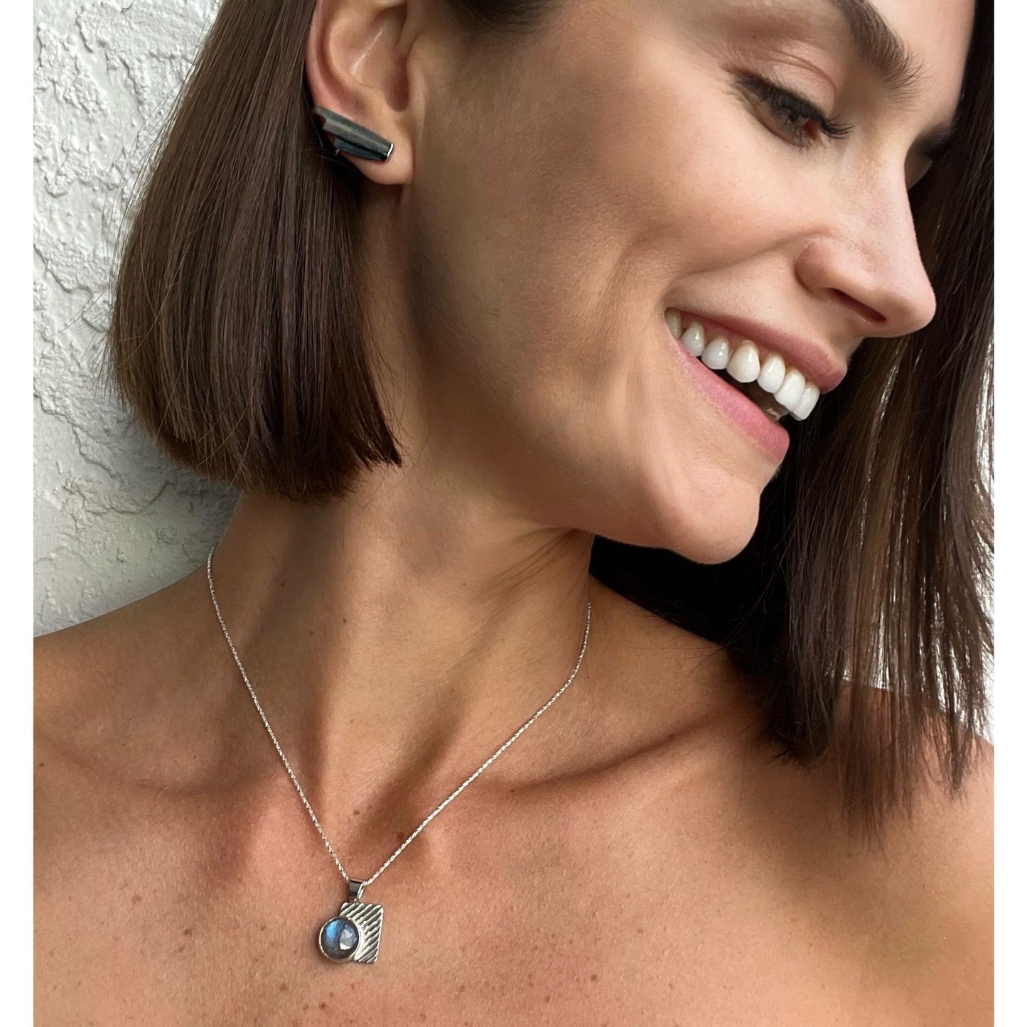 Deco ear climber, Sterling Silver