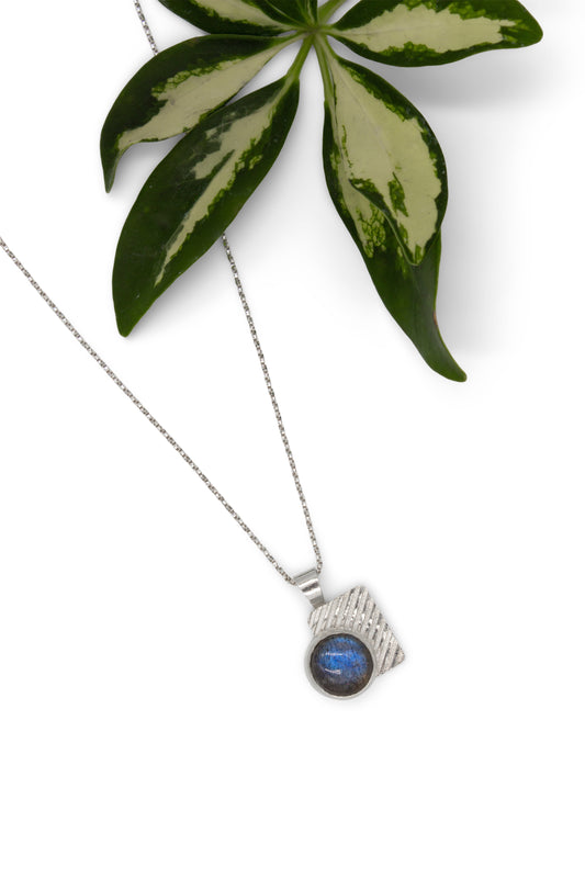 Deco pendant, Labradorite, Sterling Silver