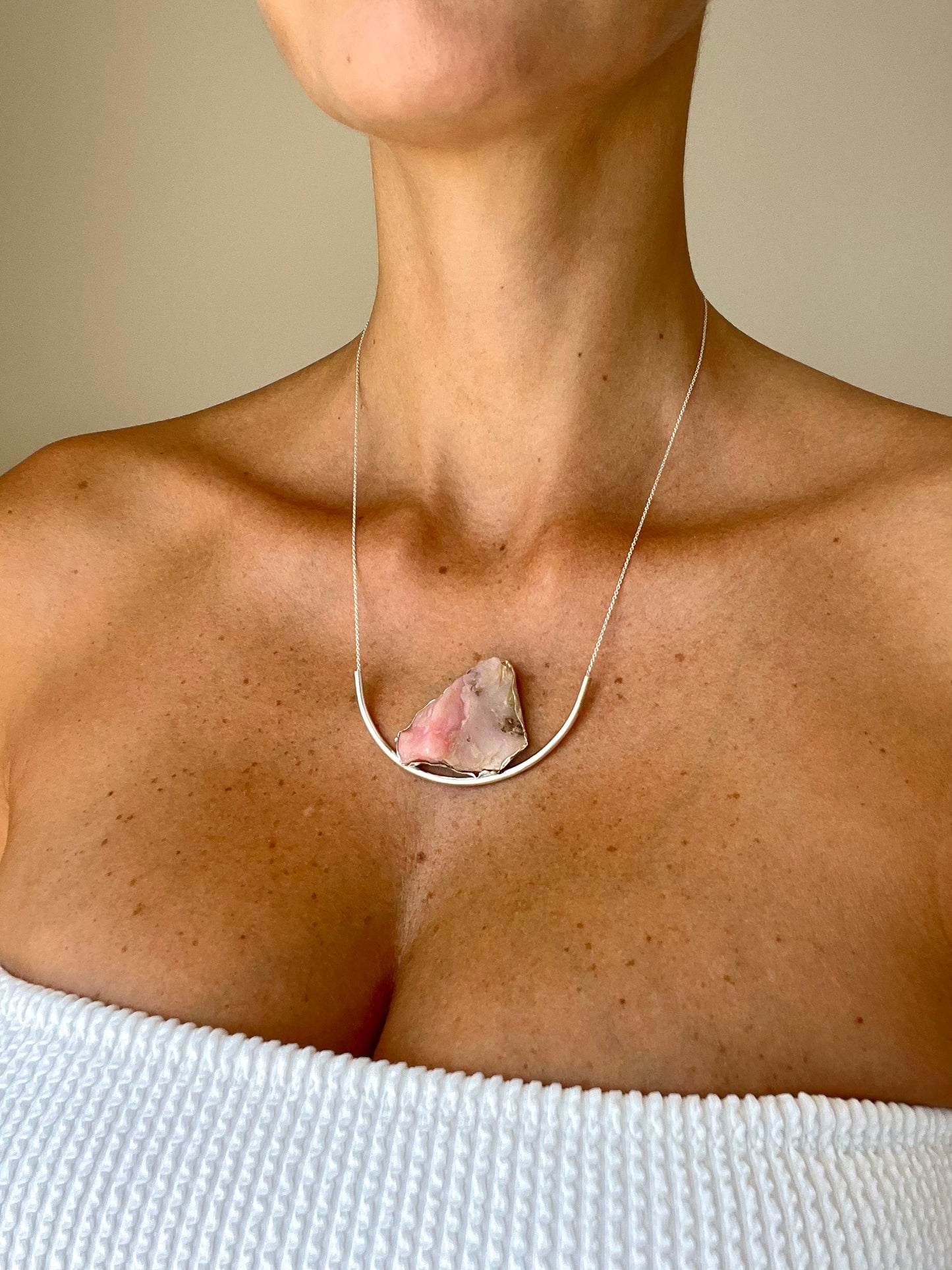 Earth necklace - Pink Opal