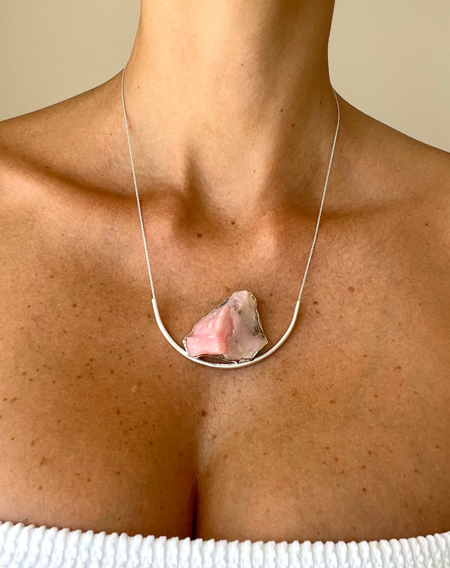 Earth necklace - Pink Opal