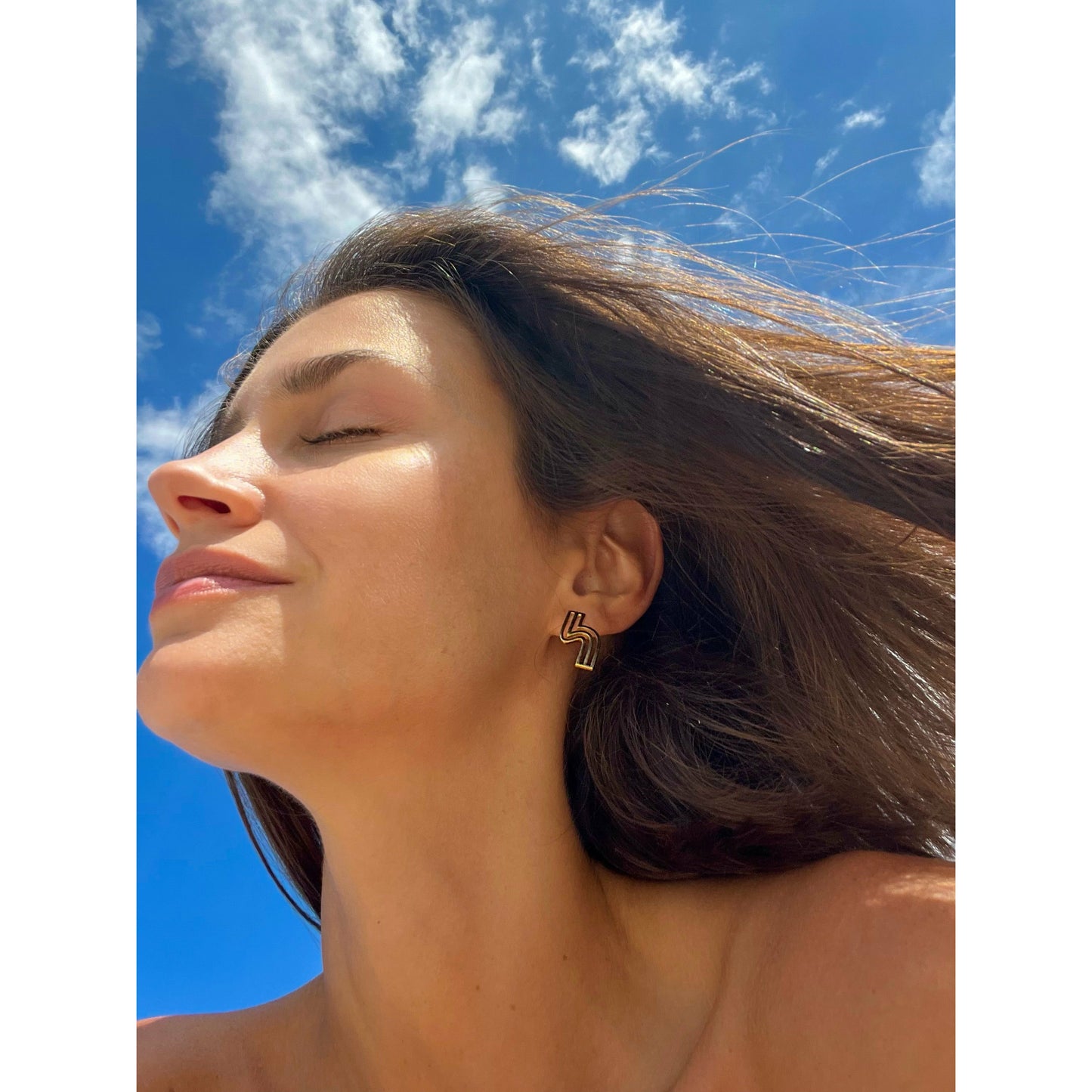 Flow earring, Gold Vermeil