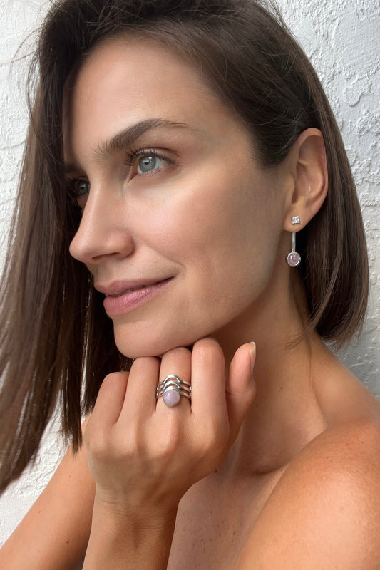 Ella earring, Kunzite, Sterling Silver
