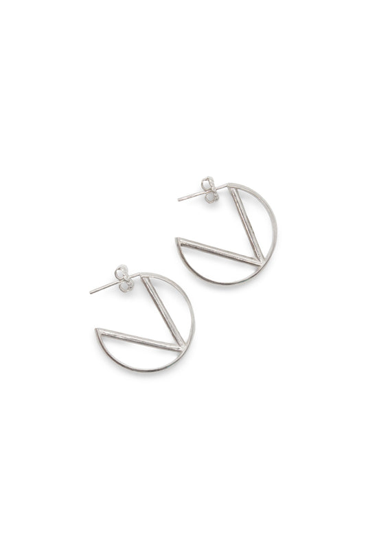 "DecoMoon" hoop, Sterling Silver