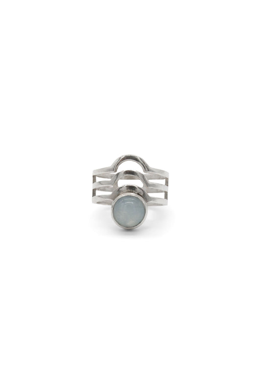 Collins ring, Aquamarine, Sterling Silver