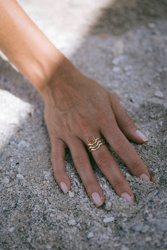 Collins ring, Sunstone, Gold Vermeil