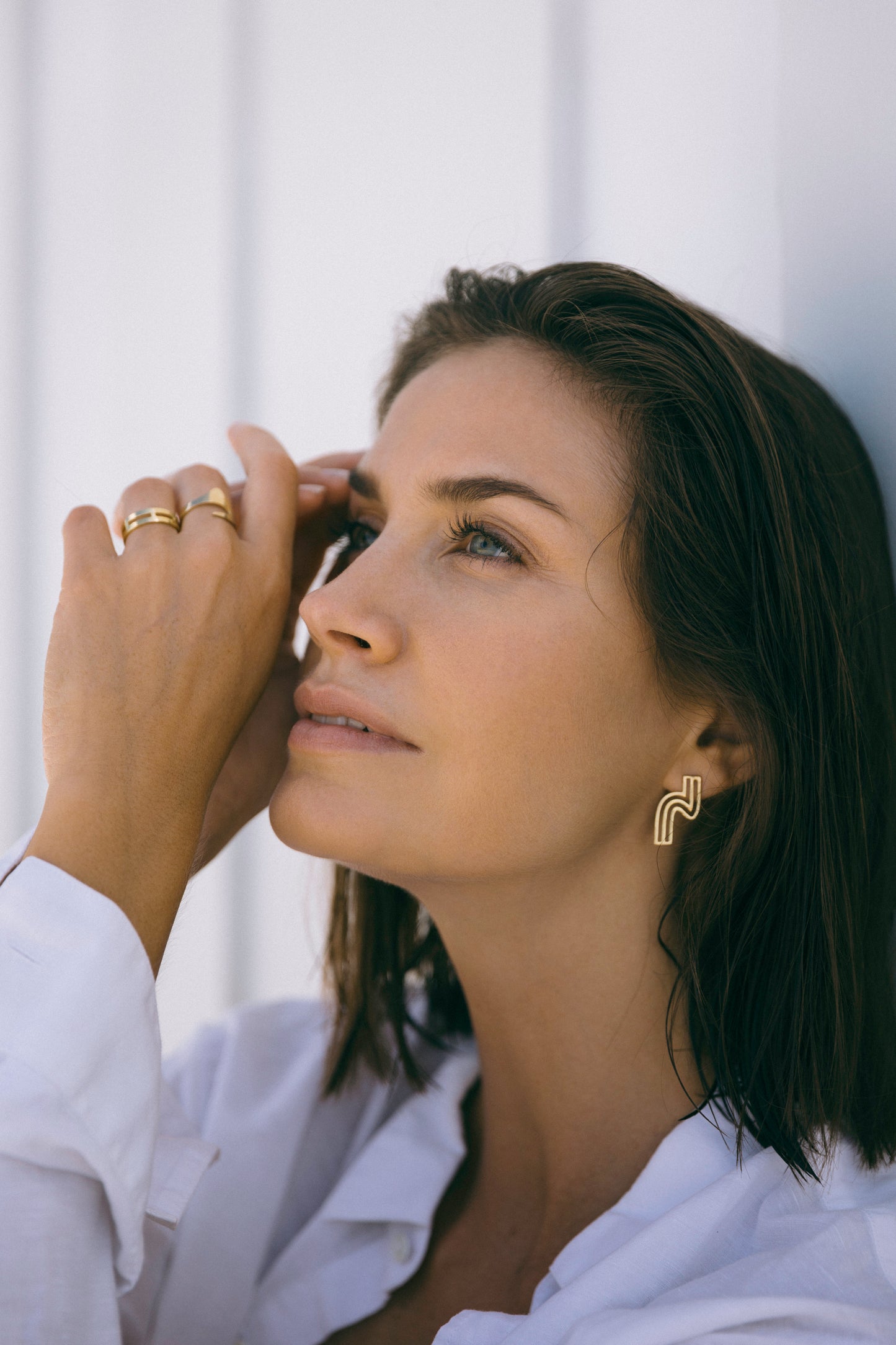 Flow earring, Gold Vermeil