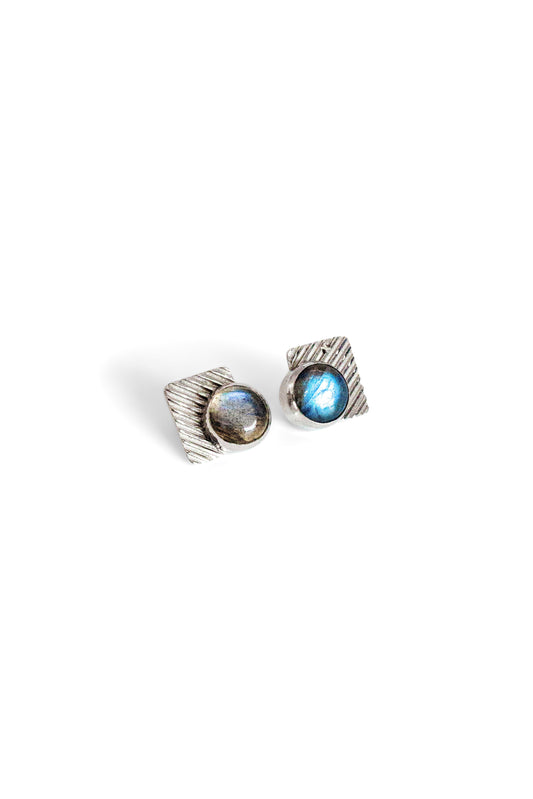 Deco earring, Labradorite, Sterling Silver