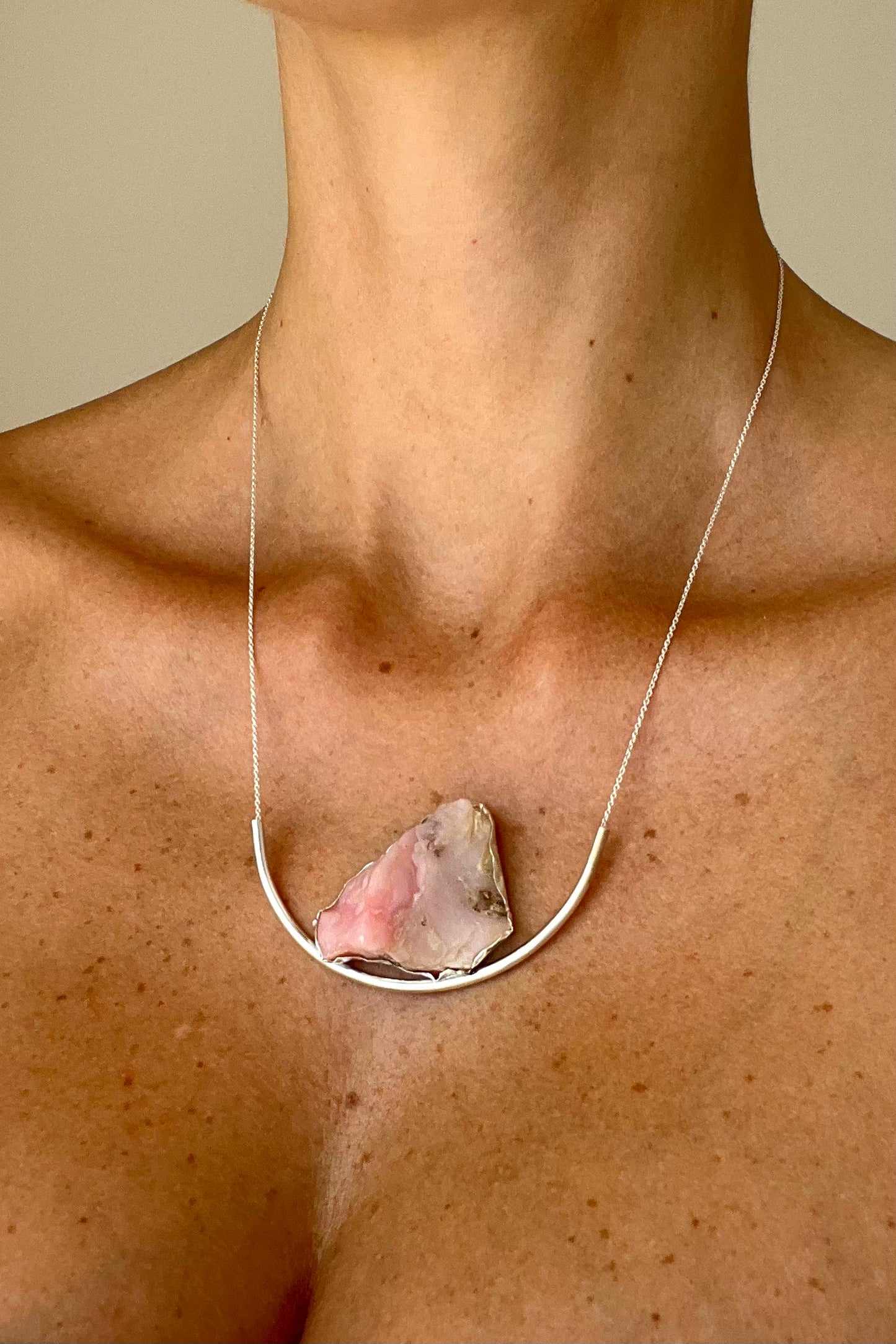 Earth necklace - Pink Opal