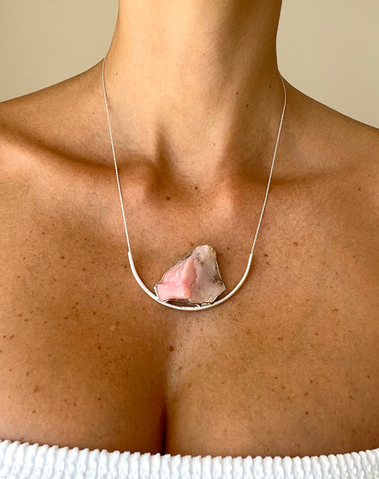 Earth necklace - Pink Opal